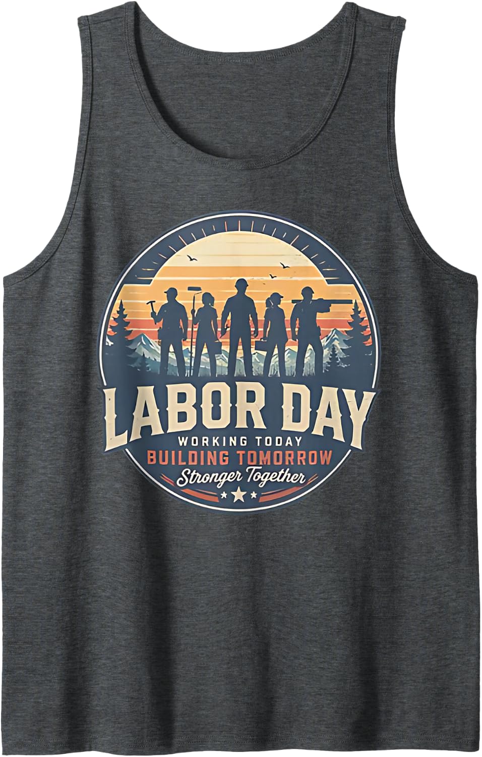 Labor Day for Men Women Tank Top - Dark Heather Grey