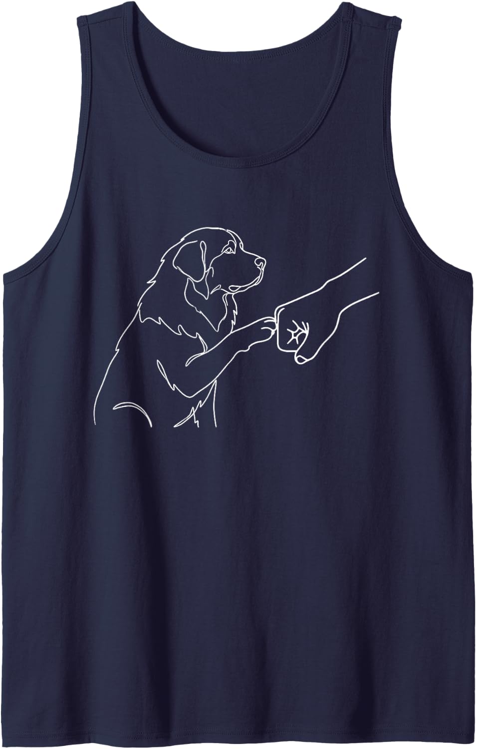 Great Pyrenees Fist Bump Sleeveless Tank Top - Navy Blue