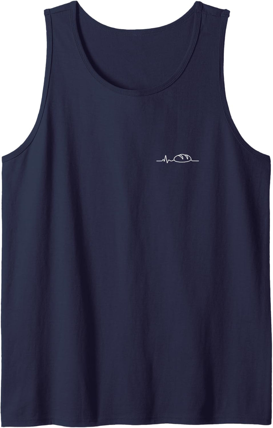 Sourdough Baking Heartbeat Minimalist Baker Design Sleeveless Tank Top - Navy Blue