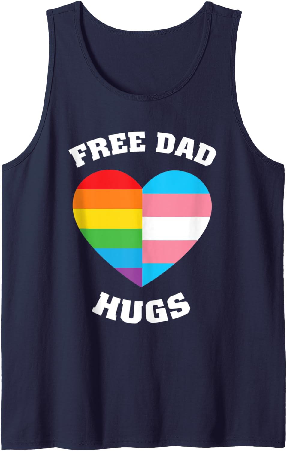 Free Dad Hugs - LGBT Pride Tank Top - Navy Blue