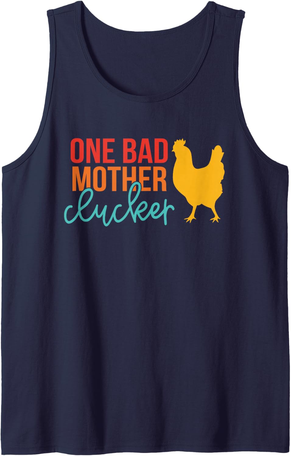 Quote Sleeveless Tank Top - Navy Blue