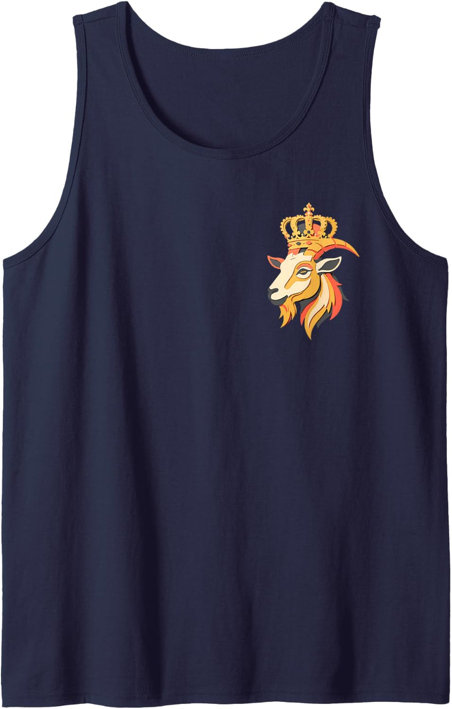 Goat King Crown Funny Lover Humor Animal Fan Crowned Mom Tank Top - Navy Blue
