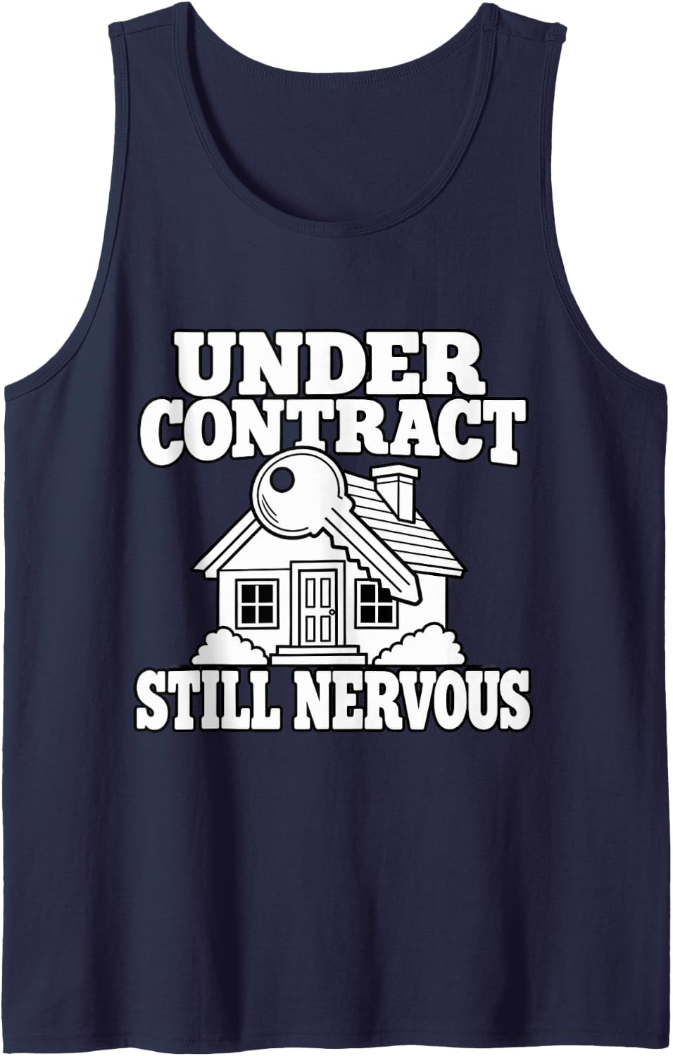 Real Estate Agent Under Contract Still Nervous House Fan Sleeveless Tank Top - Navy Blue