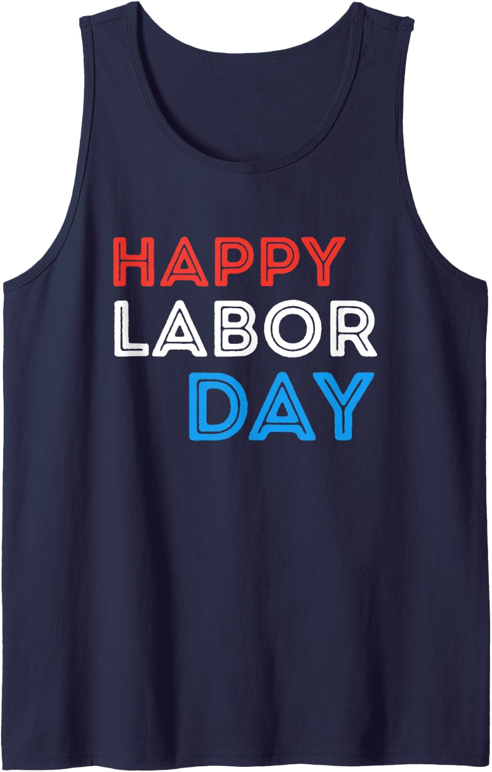 Happy Labor Day Family Matching Sleeveless Tank Top - Navy Blue