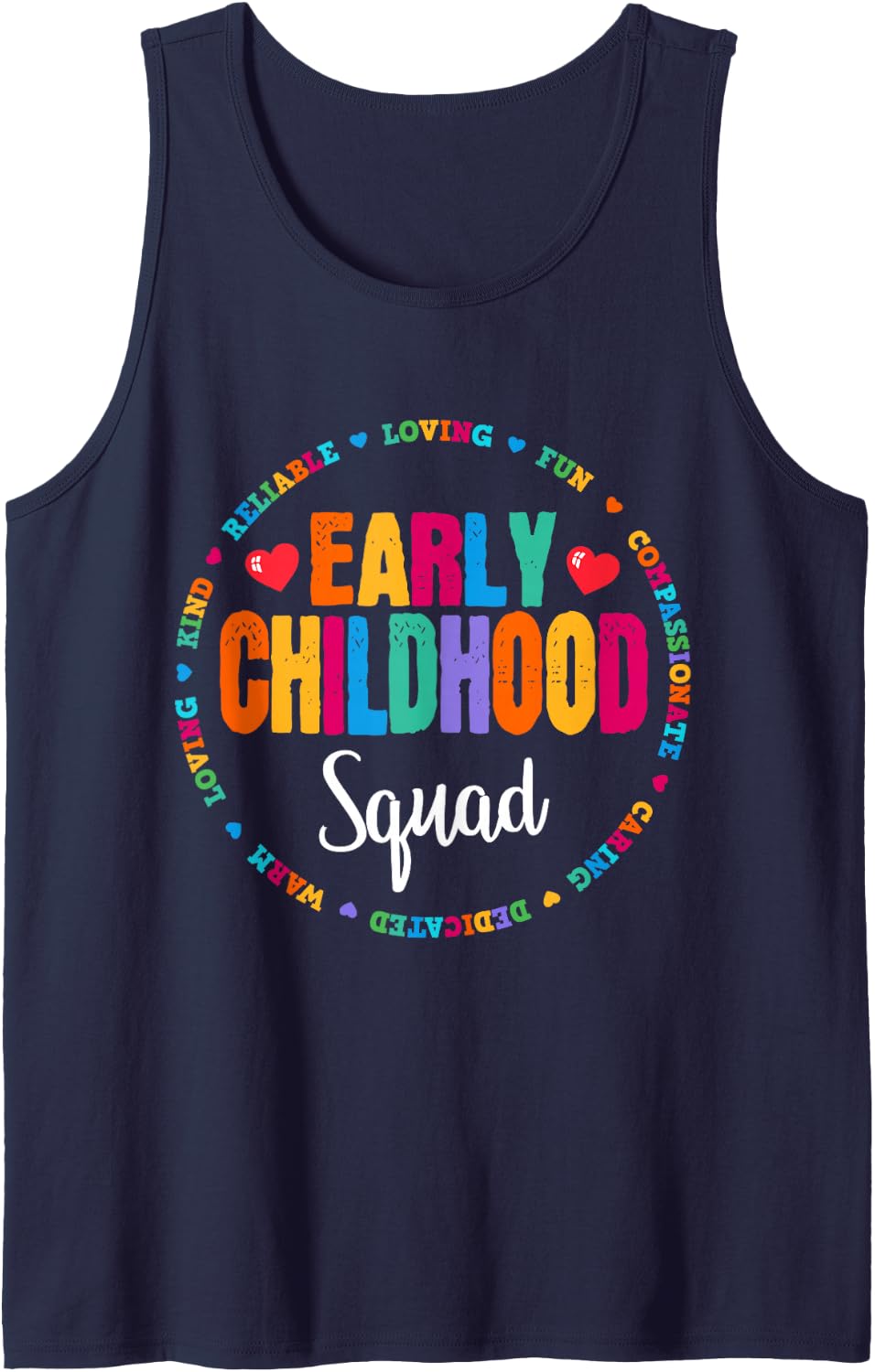 Teacher Early Childhood Squad Educator Preschool Head Start Sleeveless Tank Top - Navy Blue