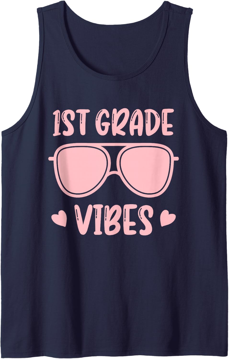 1st Grade Vibes Sunglasses Back to School Teacher Students Tank Top - Navy Blue