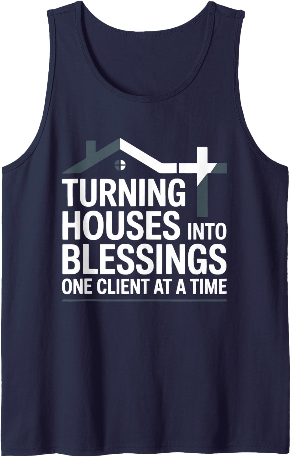 Christian Real Estate Agent Team Jesus Christ Realtor Tank Top - Navy Blue