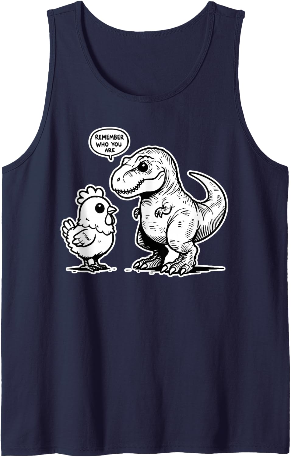 Funny Dinosaur Chicken Evolution Paleo Humor Sleeveless Tank Top - Navy Blue