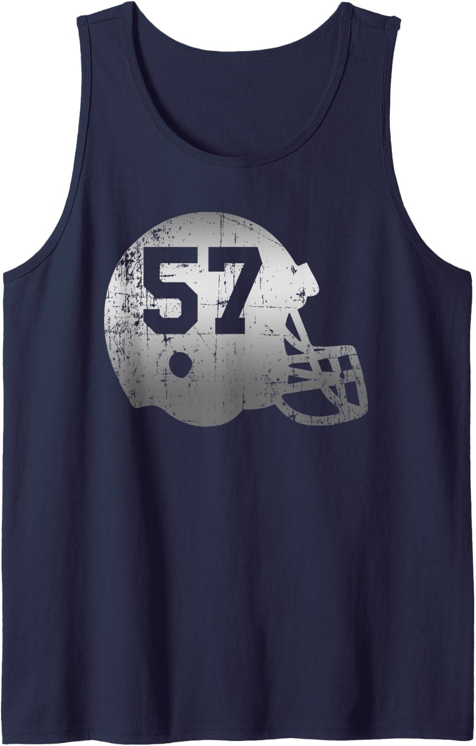 Vintage Football 57 Jersey Number Tank Top - Navy Blue