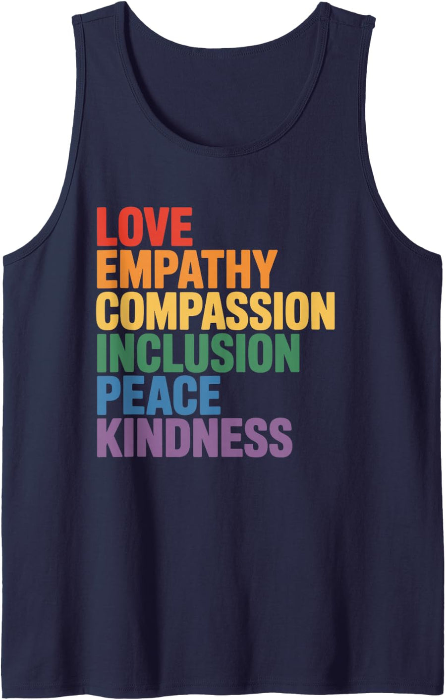 Love Empathy Compassion Inclusion Peace Kindness Be Kind Kid Tank Top - Navy Blue