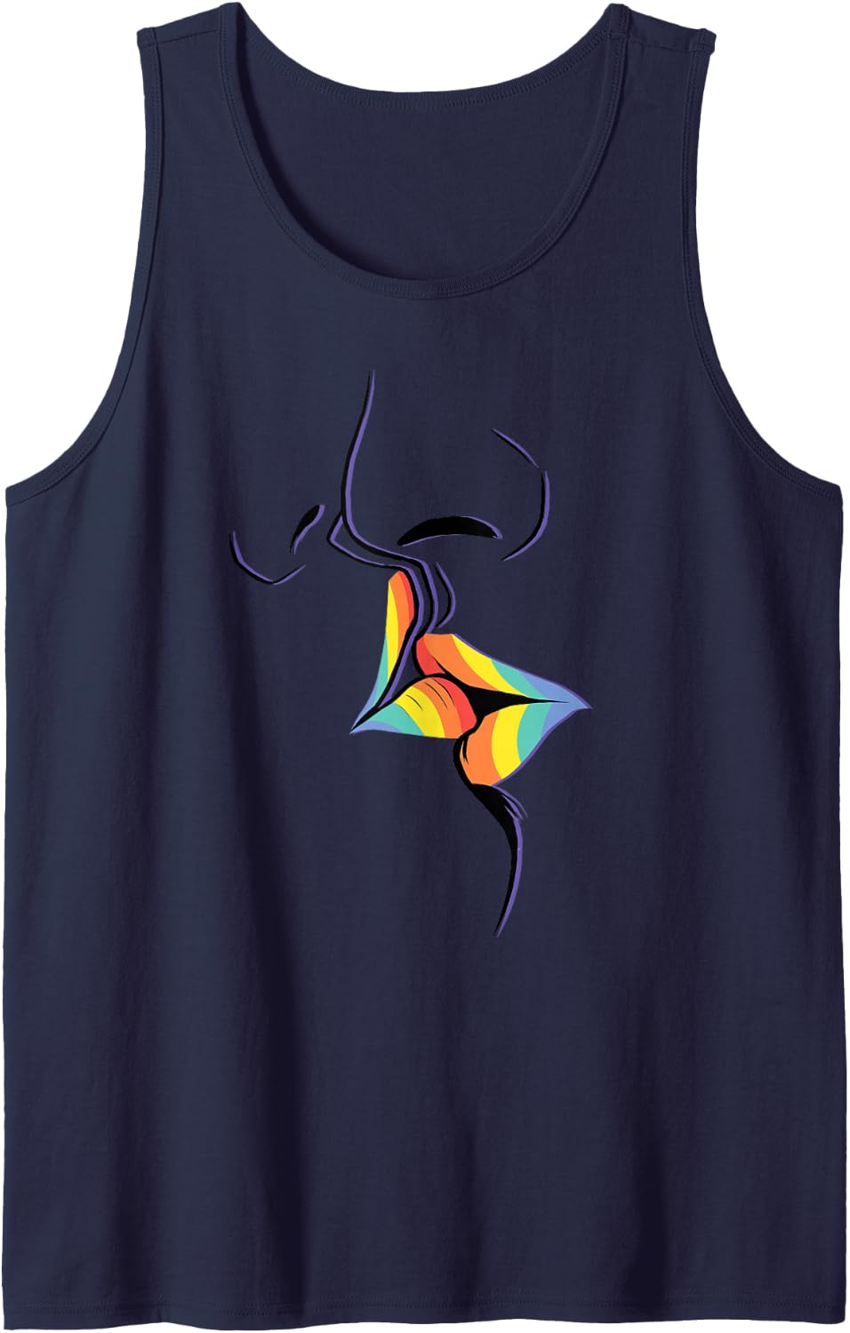 LGBT Gay Pride Month Rainbow LGBTQ Lesbian Gay Sleeveless Tank Top - Navy Blue