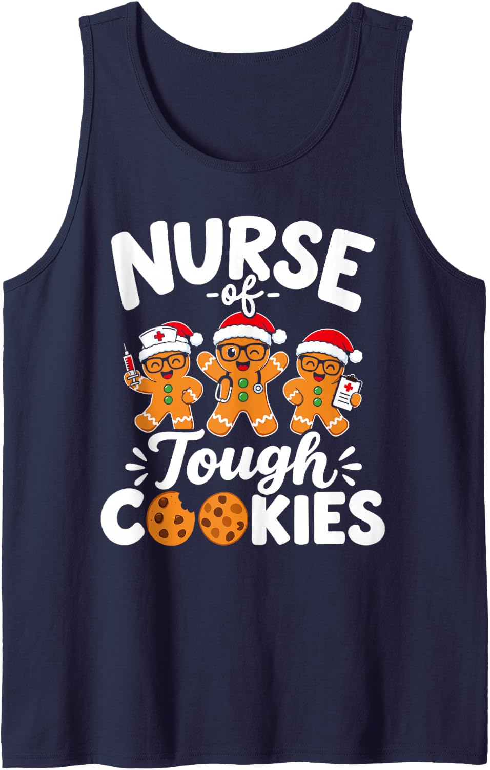 NICU Nurse Christmas Cookie Baking Xmas Funny Christmas Sleeveless Tank Top - Navy Blue