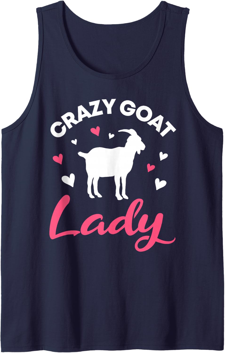 Crazy Goat Lady Goat Farmer Farm Sleeveless Tank Top - Navy Blue
