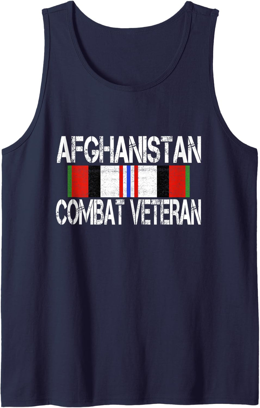 Afghanistan Combat Veteran - US Military Vet Tank Top - Navy Blue
