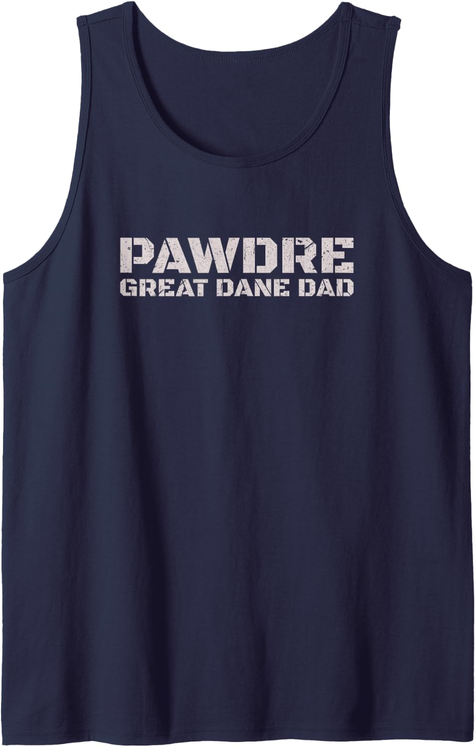Mens PAWDRE Great Dane Dad Dog Lover Design Tank Top - Navy Blue