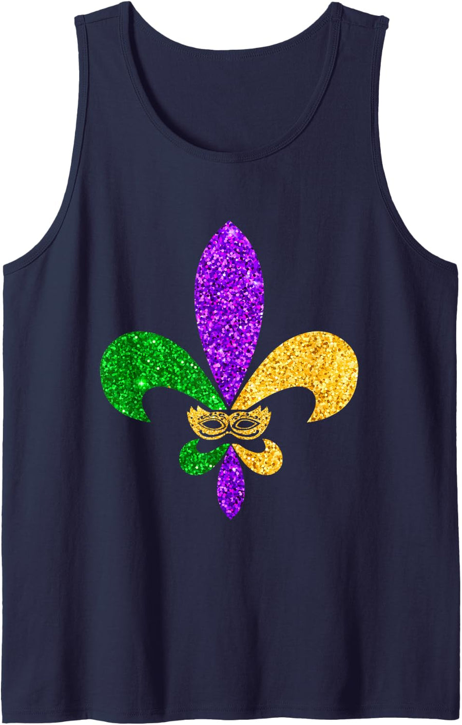 Funny Fleur De Lys Symbol Mardi Gras Party Women Men Tank Top - Navy Blue