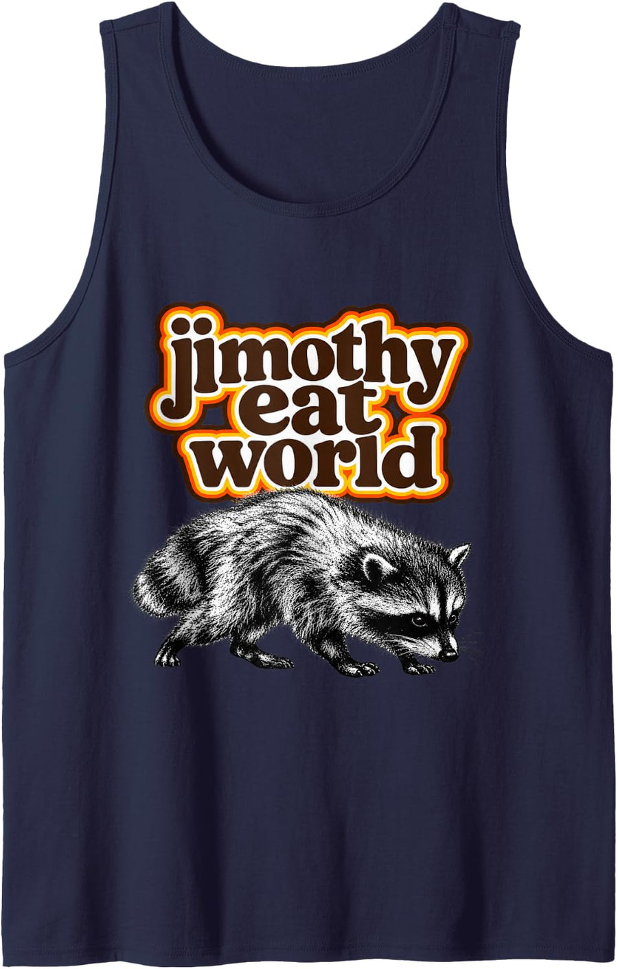 Jimothy Eat World Raccoon Emo Pop Punk Music Sleeveless Tank Top - Navy Blue