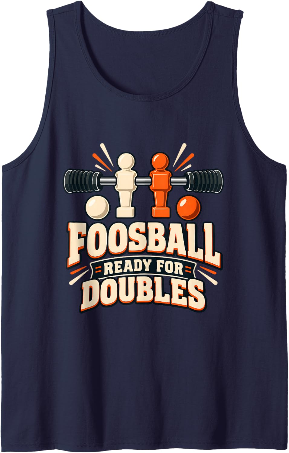 Foosball Player Table Soccer Tournament Doubles Gift Sleeveless Tank Top - Navy Blue