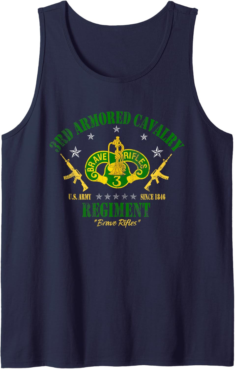 3rd Armored Cavalry Regiment Veteran Patriotic Veterans Day Tank Top - Navy Blue