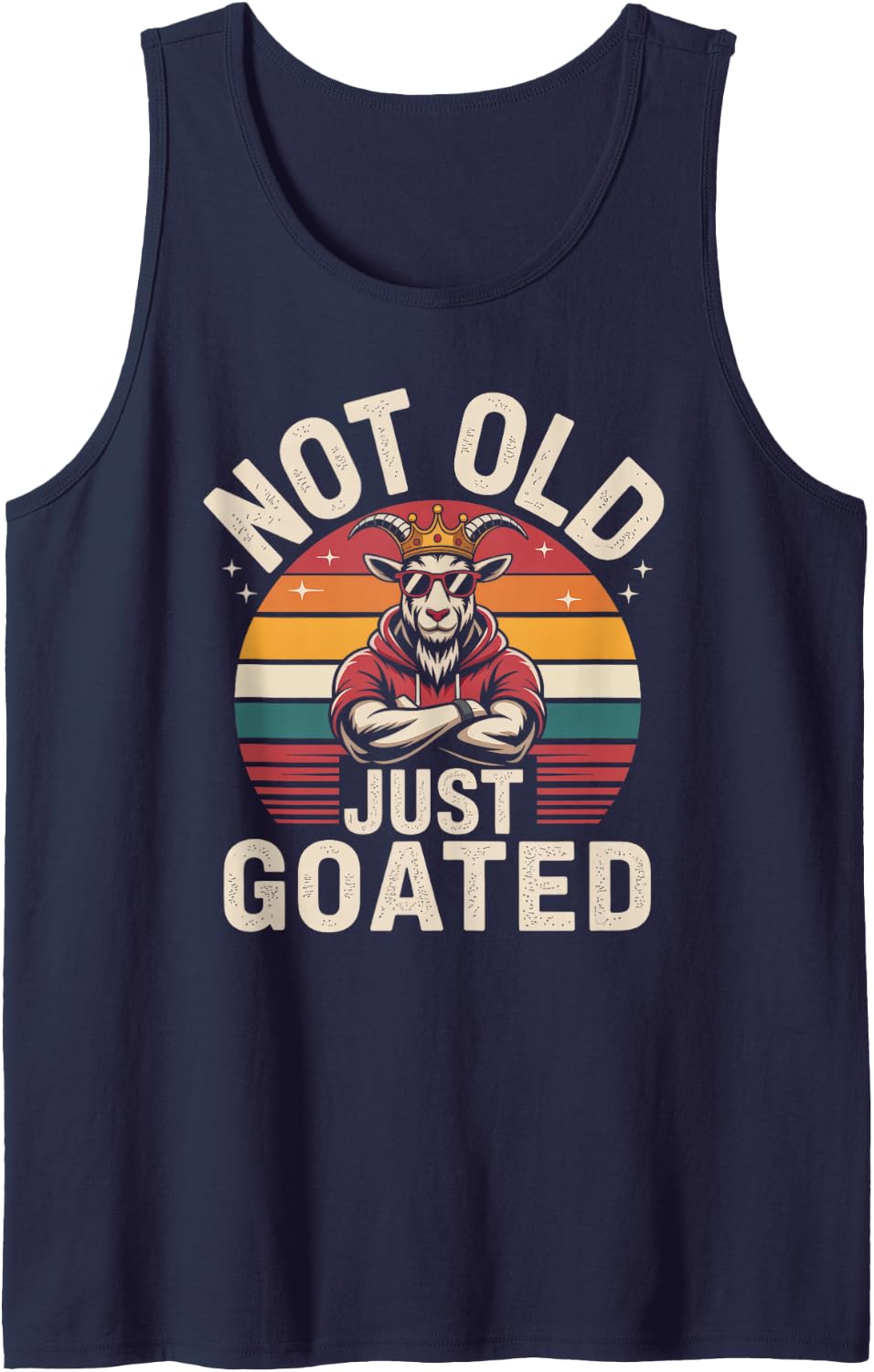 Grandpa NOT Old JUST GOATED Classic 70th 60th Birthday Tank Top - Navy Blue