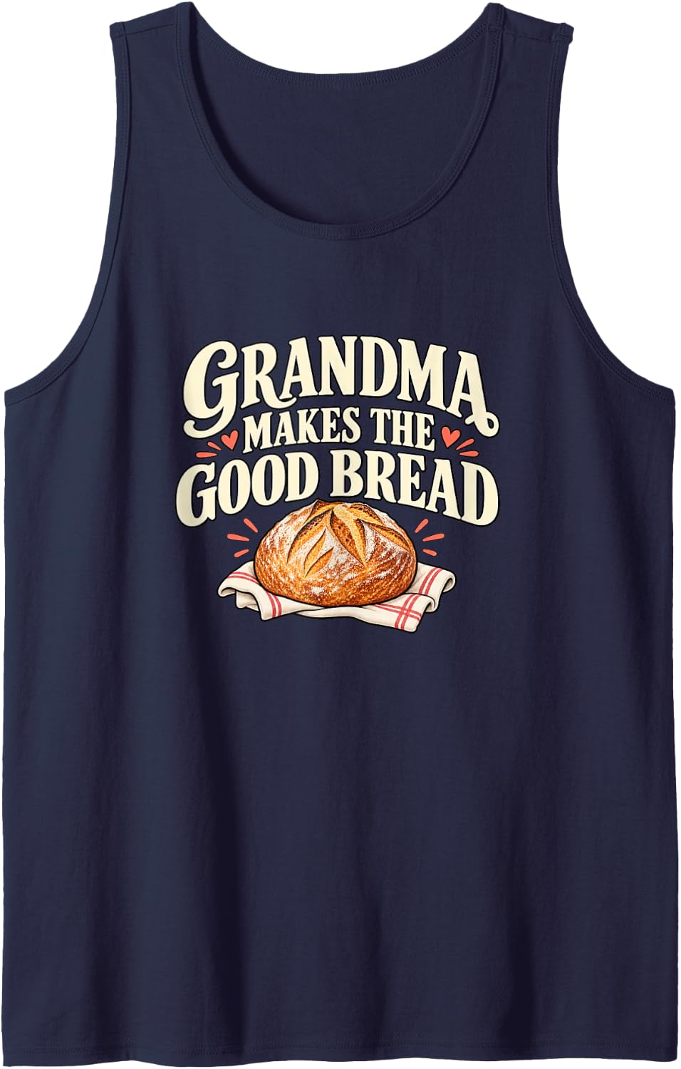 Sourdough Grandma Bakers Make the Good Bread Funny Sleeveless Tank Top - Navy Blue