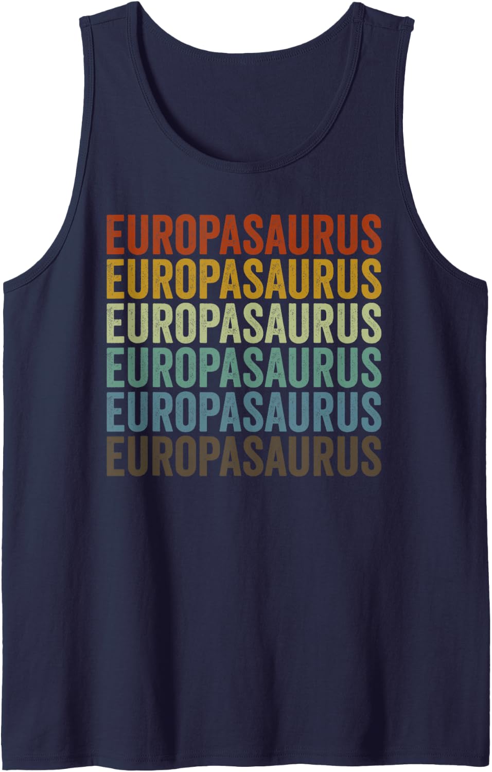 Europasaurus Dinosaur Retro Sleeveless Tank Top - Navy Blue