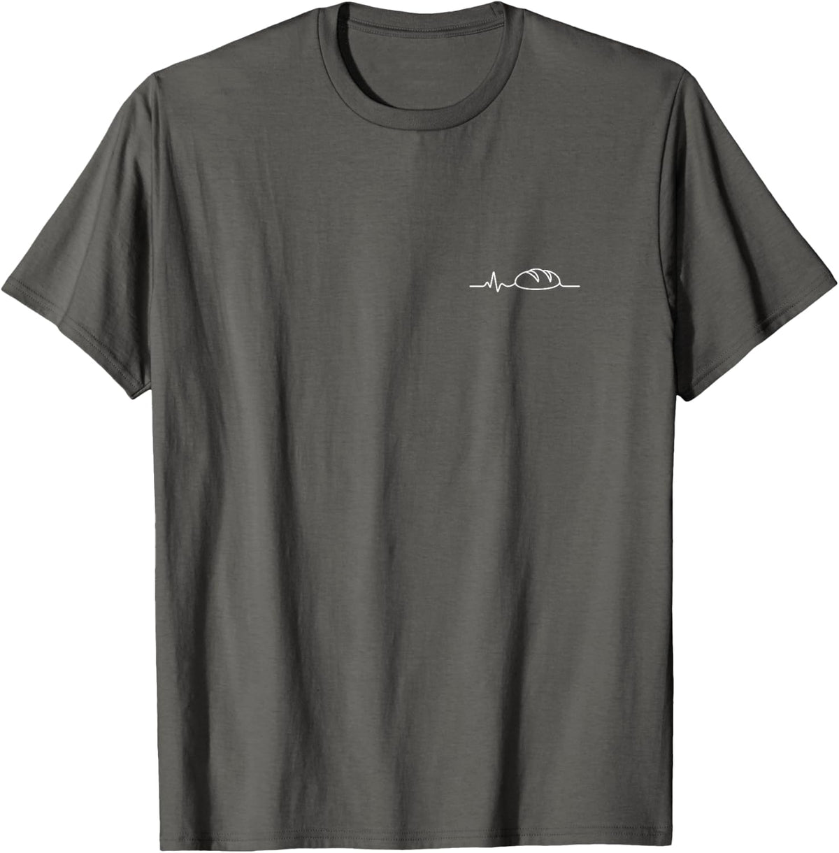 Sourdough Baking Heartbeat Minimalist Baker Design T-Shirt - Asphalt Grey
