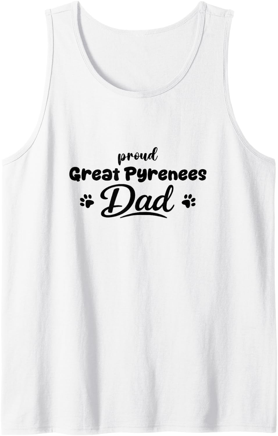Men's Great Pyrenees Proud Dog Dad Paw Tank Top - White