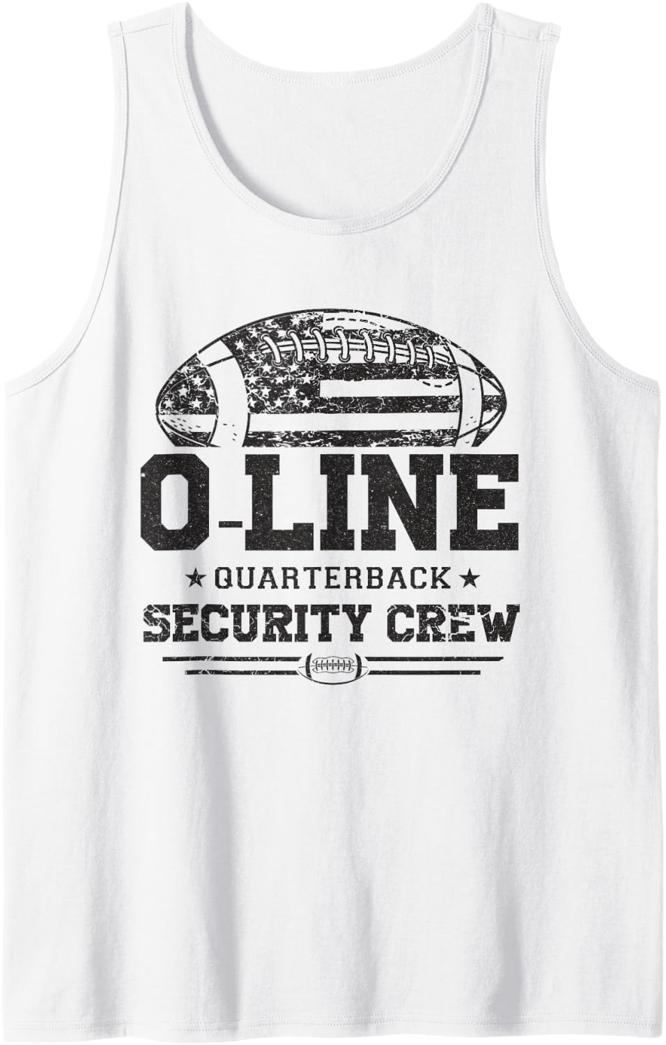 O-Line Quarterback Security Crew Offensive Football Gifts Sleeveless Tank Top - White