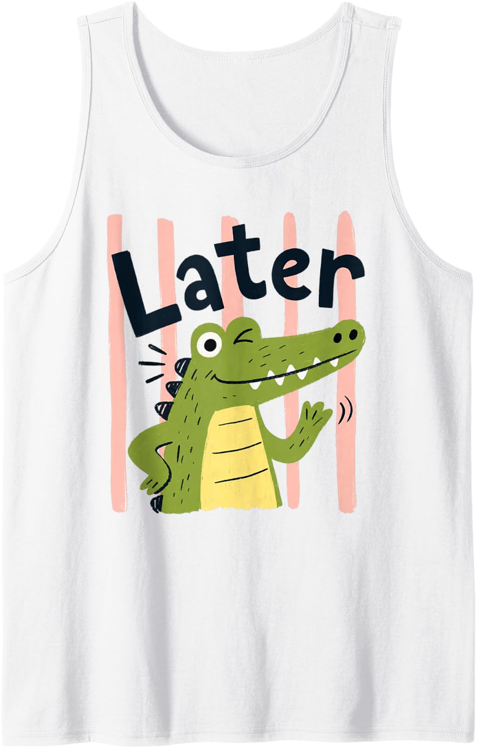 See You Later Teacher Summer Alligator Last Day of School Sleeveless Tank Top - White