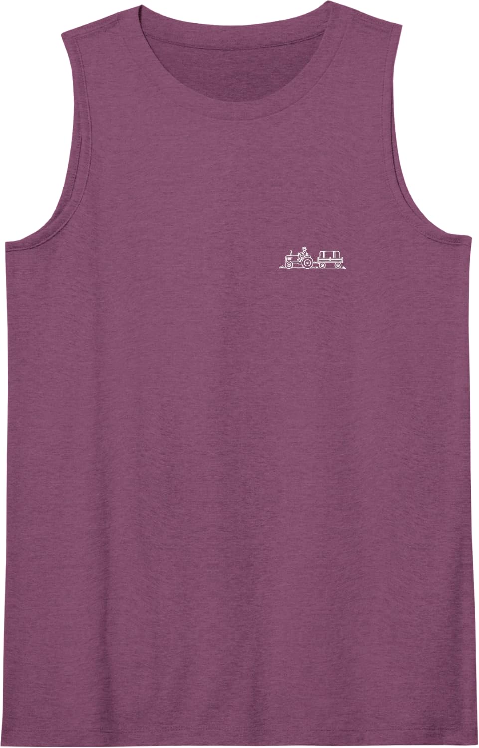 Tractor Tiny Hobby Scene Minimalist Farm Design Sleeveless Tank Top - Purple