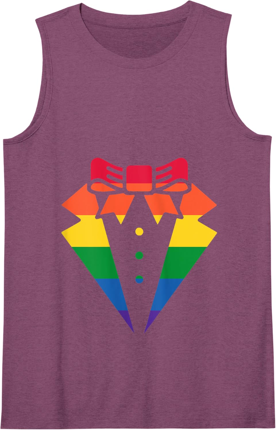 Rainbow Colors Pride Tux Wedding Prom Pride Month Tuxedo Tank Top - Purple