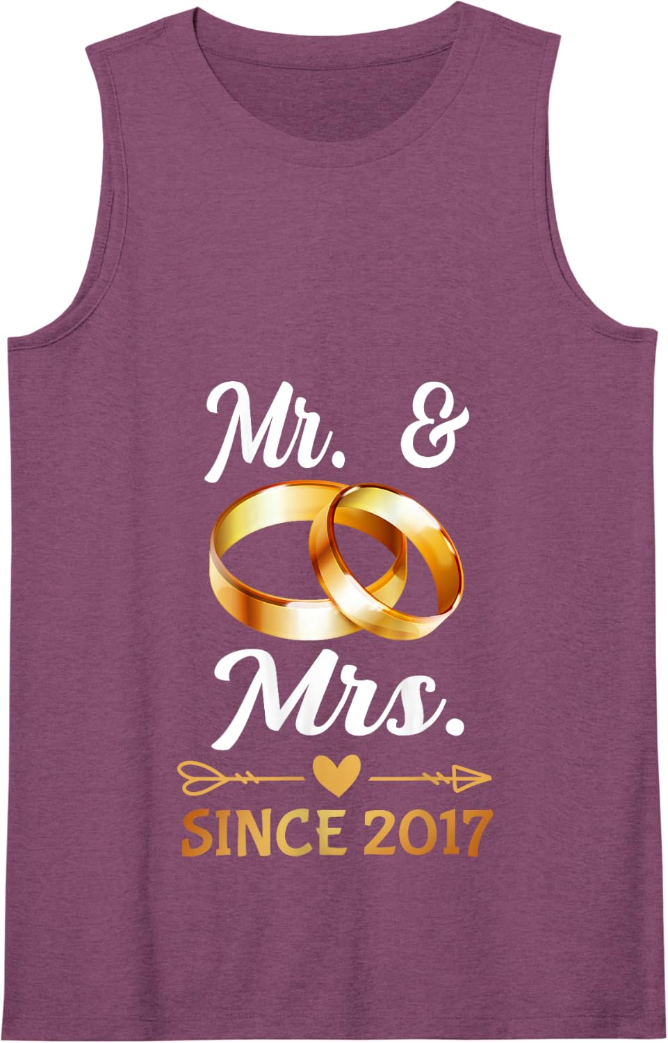 Couple Anniversary Mr & Mrs Since 2017 Marriage Wedding Ring Tank Top - Purple