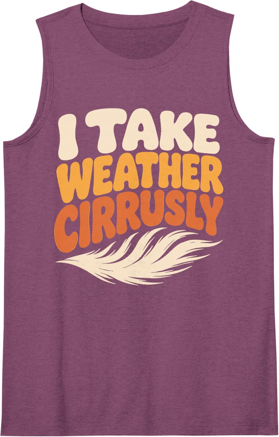 Meteorology Cirrus Clouds Funny Meteorologist Sleeveless Tank Top - Purple