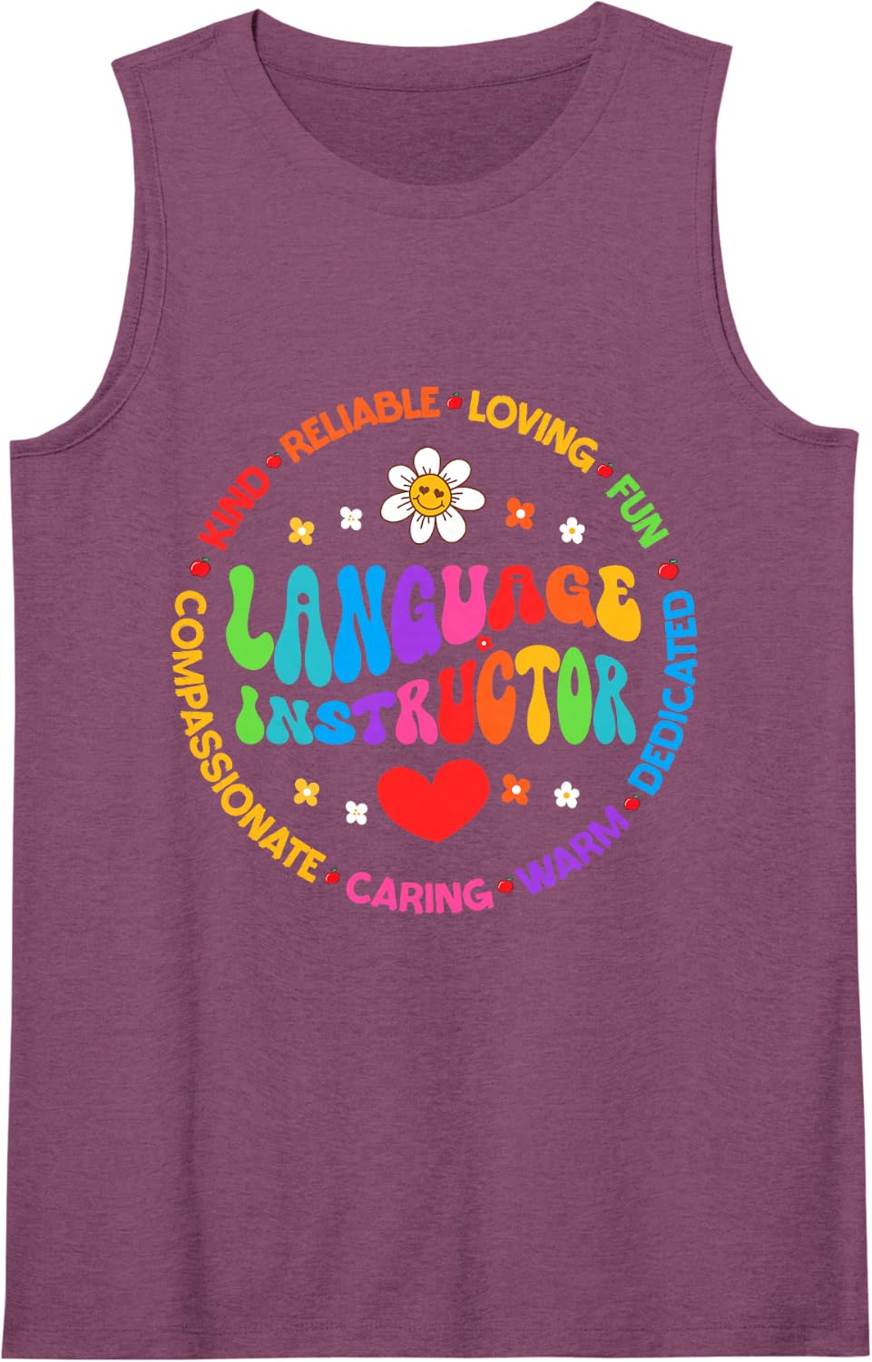 Groovy Language Instructor Graduation Teacher School Sleeveless Tank Top - Purple