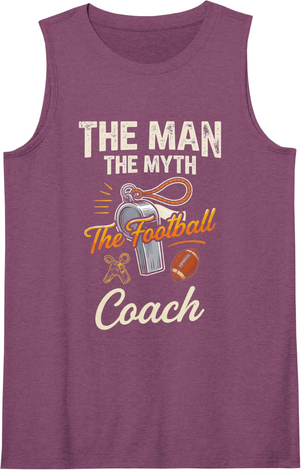 The Man the Myth the Football Coach Gridiron Sleeveless Tank Top - Purple