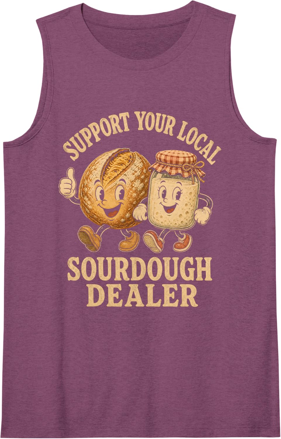 Support Your Local Sourdough Dealer Funny Baking Sleeveless Tank Top - Purple