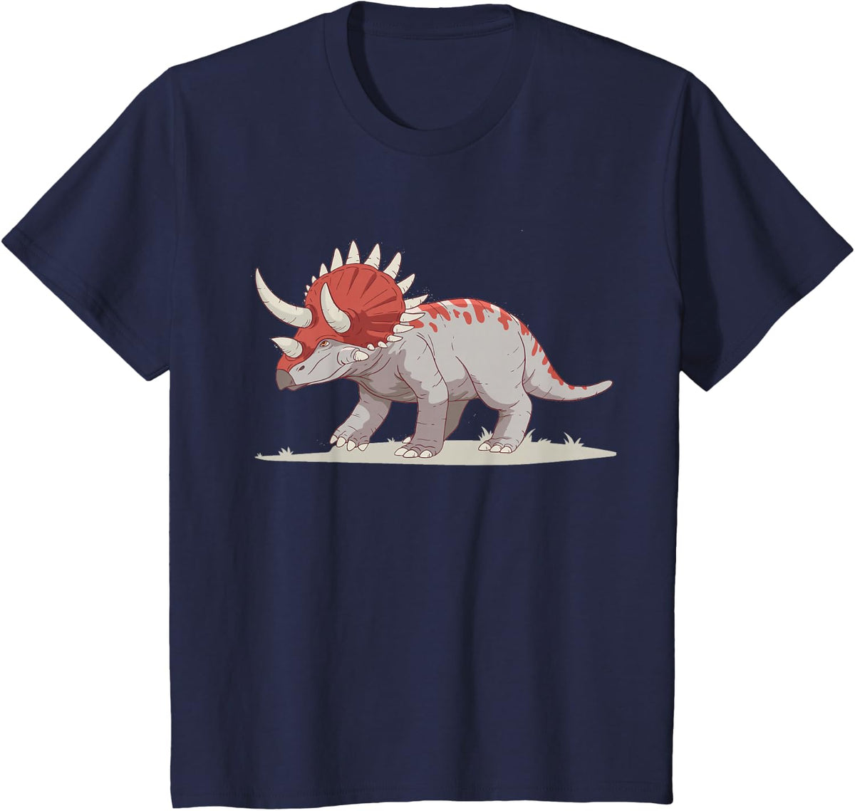 Kids Triceratops Dinosaur Dino Lover Gift T-Shirt - Navy Blue