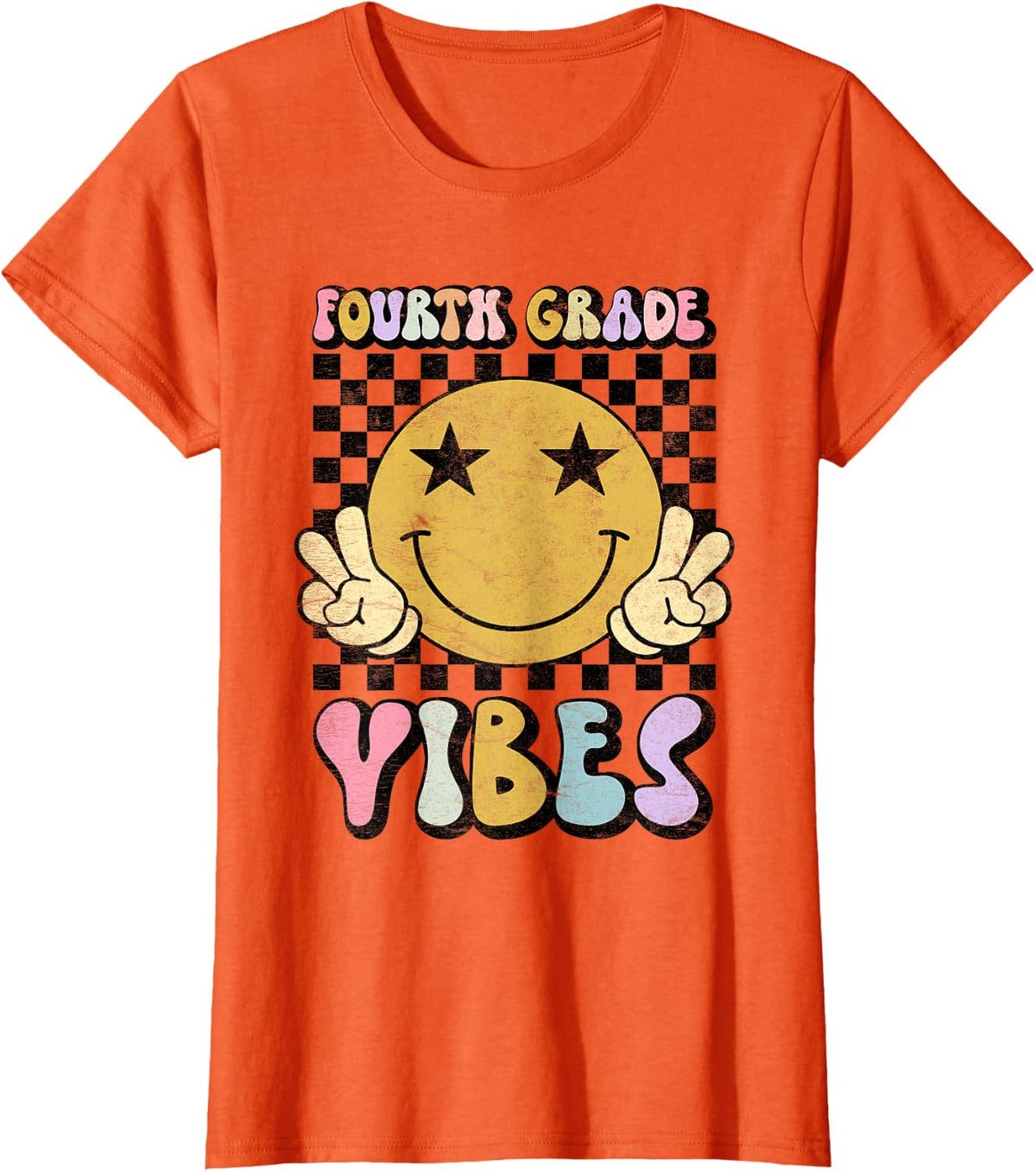 Fourth Grade Vibes 4th Grade Back to School Teacher Student T-Shirt - Orange