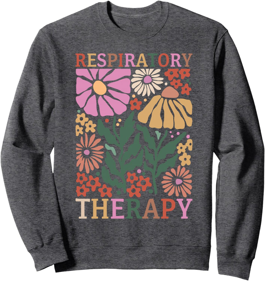 Respiratory Therapy RT Therapist Funny RT Care Week Sweatshirt - Adult Unisex Dark Heather Grey