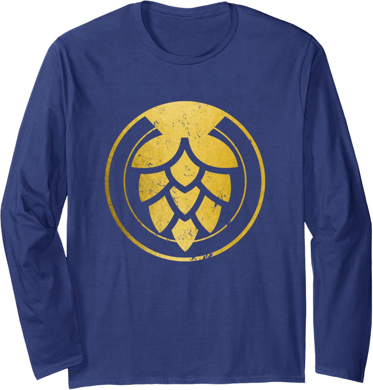Beer Brewer Brewmaster Craft Beer Hops Vintage Beer Long Sleeve T-Shirt - Adult Unisex Navy Blue