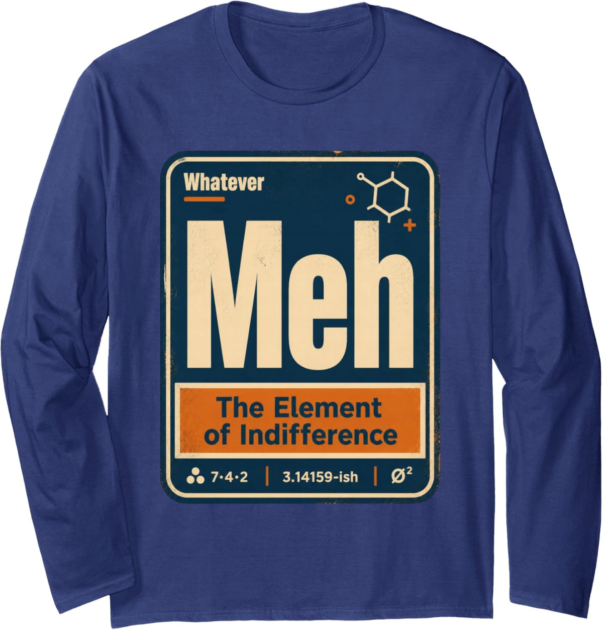 Science Long Sleeve T-Shirt - Adult Unisex Navy Blue