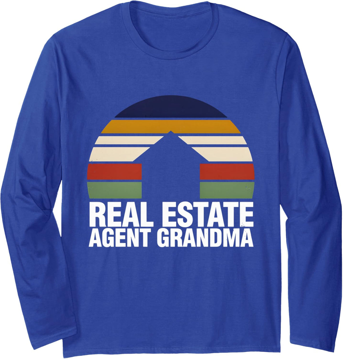 Real Estate Agent Grandma Retro Long Sleeve T-Shirt - Adult Unisex Royal Blue