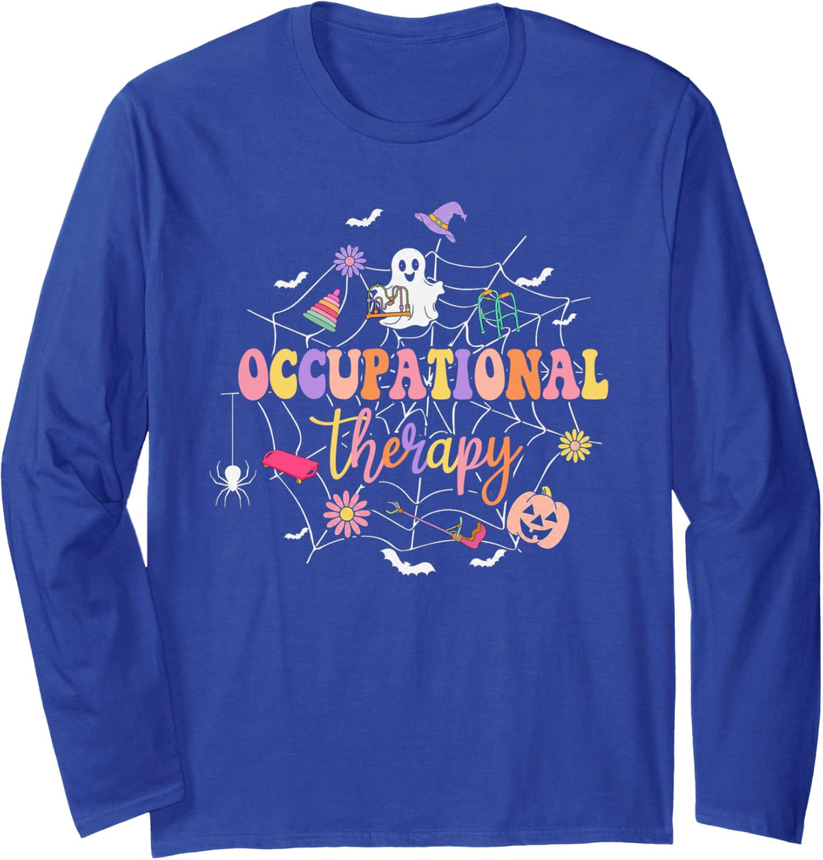 Halloween OT Ghost Therapist Pediatric Occupational Therapy Long Sleeve T-Shirt - Adult Unisex Royal Blue