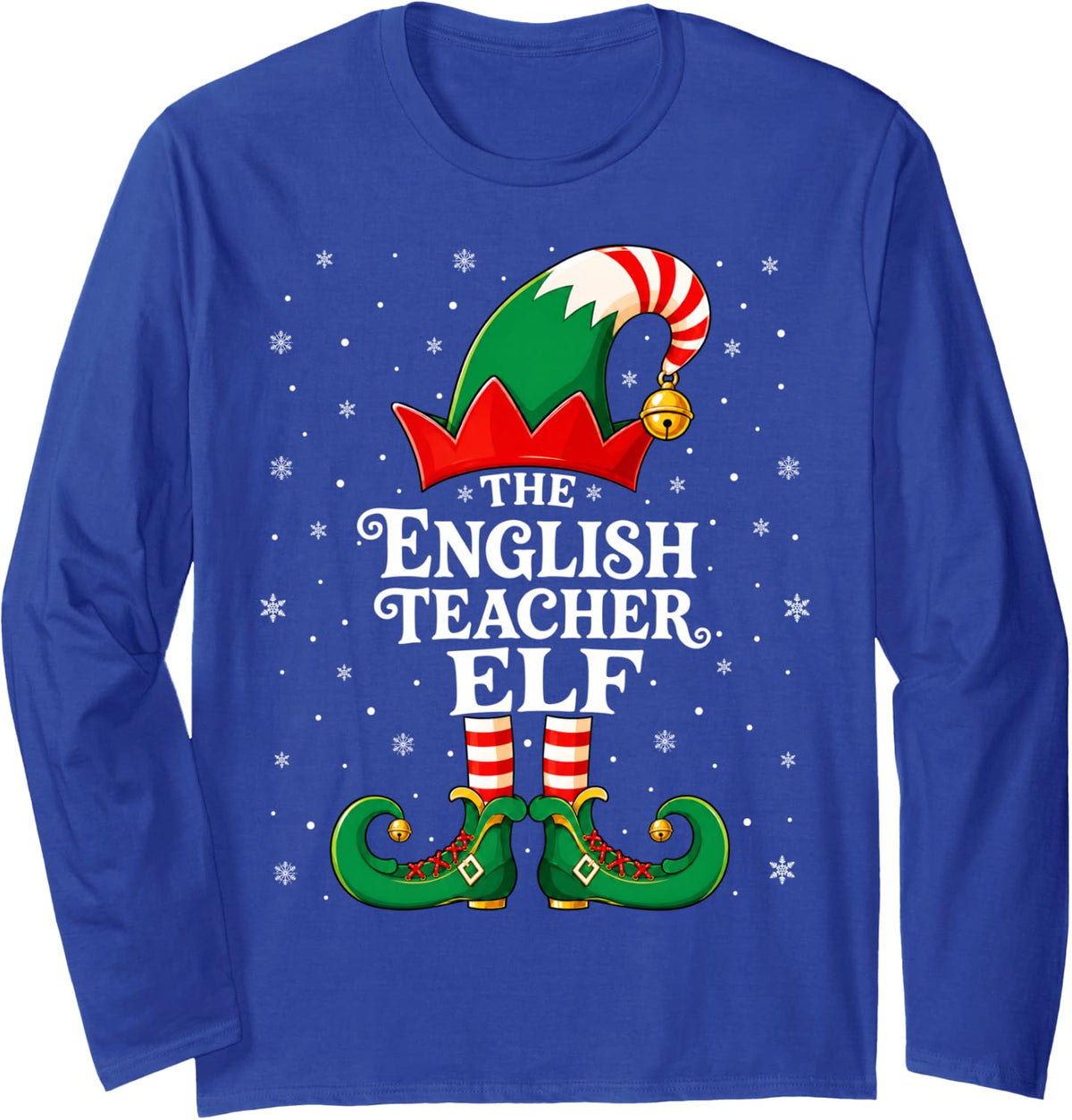English Teacher Elf Christmas Matching Family Xmas Elf Squad Long Sleeve T-Shirt - Adult Unisex Royal Blue