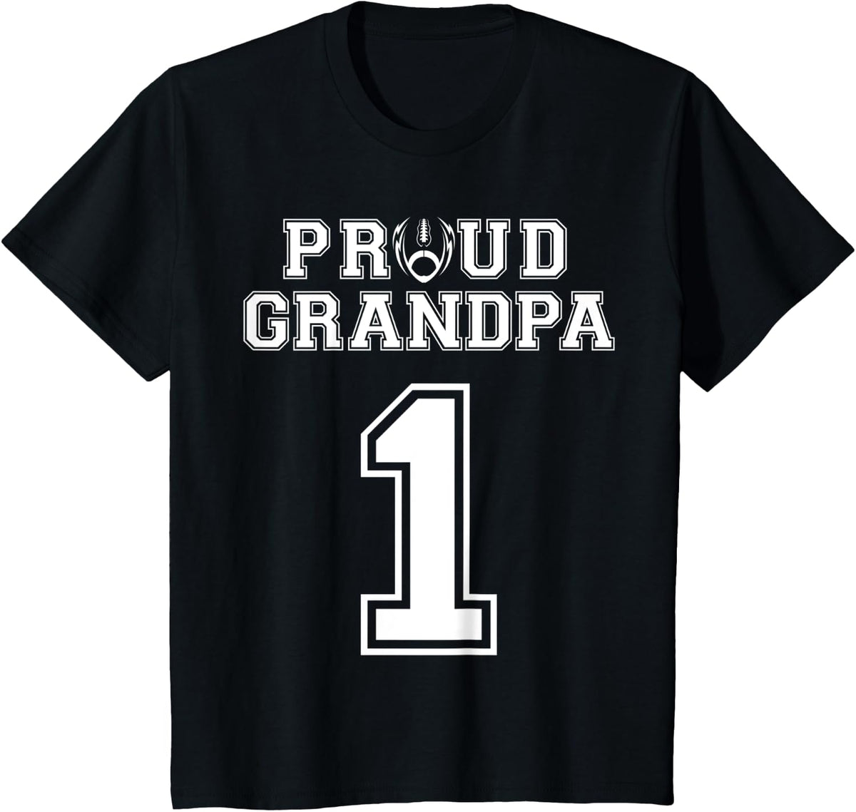 Custom Proud Football Grandpa Number 1 Personalized For Men T-Shirt - Black