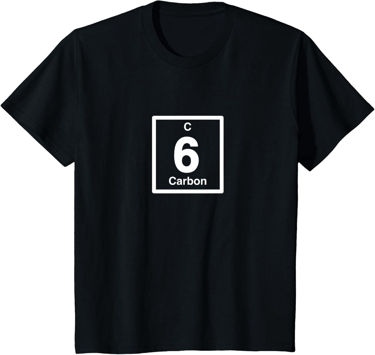 Carbon C Periodic Table Elements 6th Birthday Science T-Shirt Tee for Boys Girls - Black