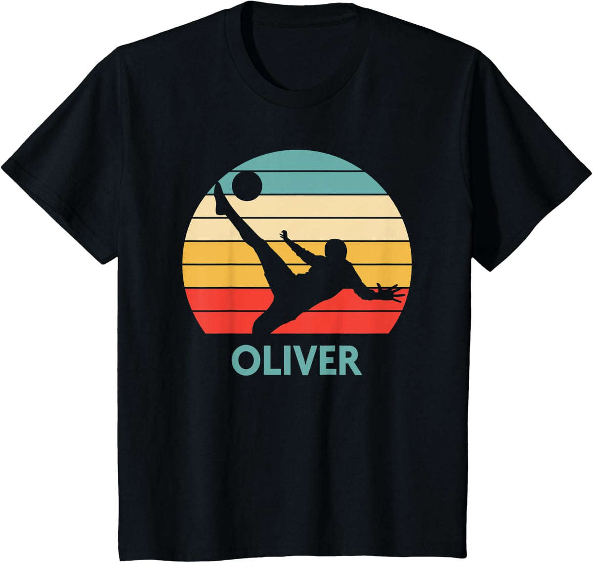 Oliver Name Gift Personalized Soccer T-Shirt - Black