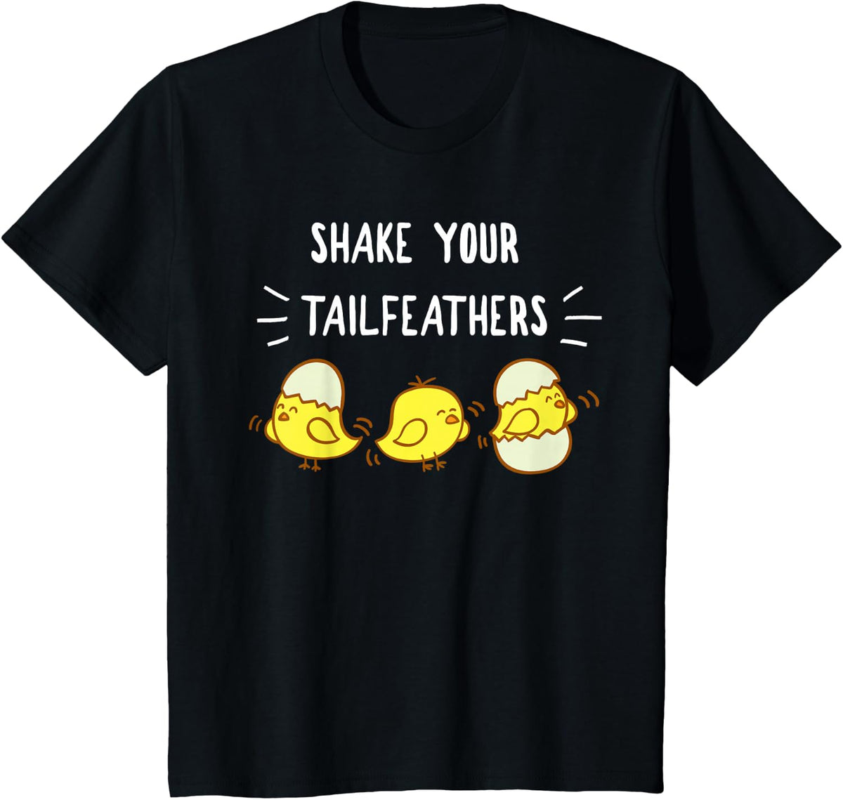 Shake Your Tail feather Easter T-Shirt Boys Girls Kids T-Shirt - Black
