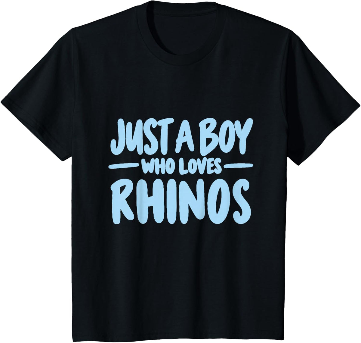 Just a Boy Who Loves Rhinos Cute Rhino Lover T-Shirt - Black